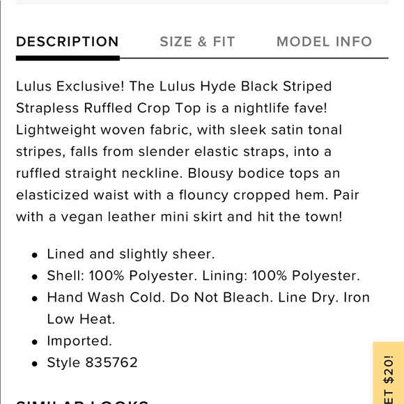 LULUS Hyde Black Striped Ruffled Crop Top - Picture 3 of 5